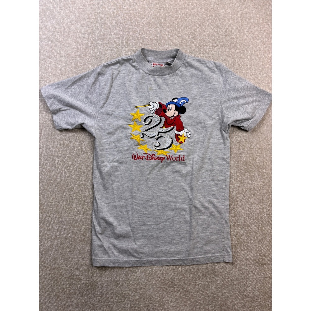 Vintage Walt Disney World 25th Anniversary Sorcerer Mickey Embroidered Shirt M